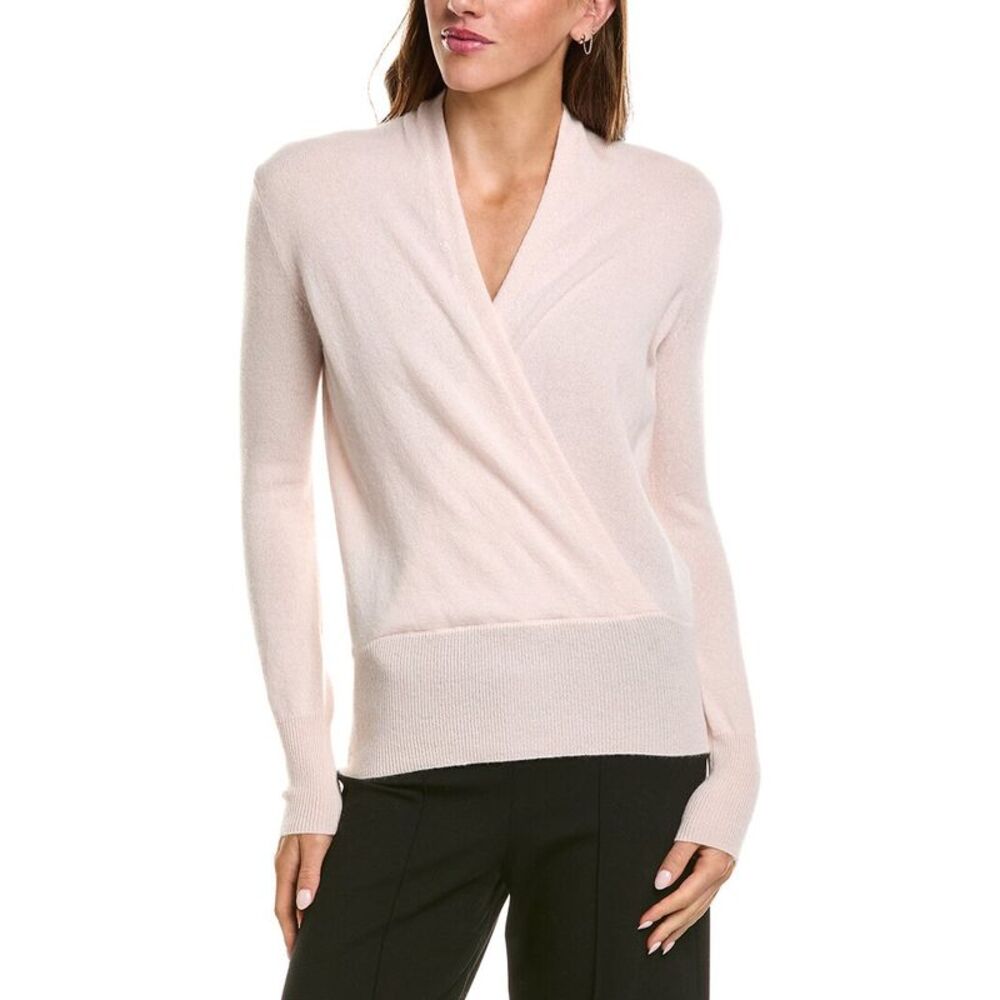 Sofiacashmere Womens Modern Faux Wrap 100% Cashmere Sweater